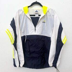 Vtg Adidas 1/2 Zip Windbreaker Jacket Size Medium